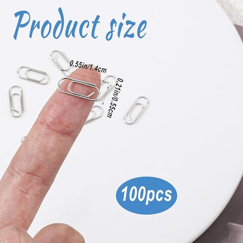 100 PCS Silver Mini Paper Clips Silver Mini Paperclips Small Standard Nonskid Clamps Office Paperclips Metal Journaling Clips Small Paper Clips for Journal Stationery School Office in Kuwait