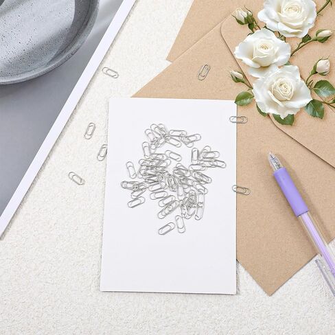 100 PCS Silver Mini Paper Clips Silver Mini Paperclips Small Standard Nonskid Clamps Office Paperclips Metal Journaling Clips Small Paper Clips for Journal Stationery School Office in Kuwait