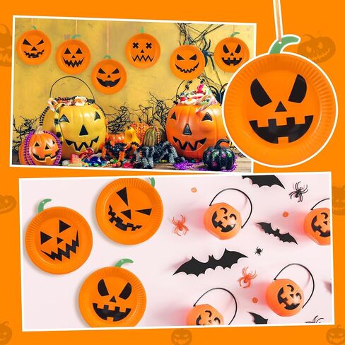 24 Sets Fall Scarecrow Craft Kit for Kids Paper Plate Scarecrow Head Crafts Thanksgiving Door Ornaments Autumn Craft for Classroom Home DIY Activities Supplies in Saudi Arabia