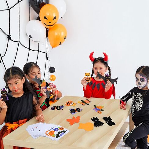 30 Sets Halloween Craft Kit for Kids DIY Halloween Pets Magnet Craft Make Your Own Pet Decorations for Kindergarten Preschool Fun Classroom Home Activity Party Supplies in Saudi Arabia