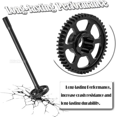 Steel 47T 0.8Mod Main Gear & Center Drive Shaft Axles Upgrades Part for 1/16 Mini Maxx 4WD RTR Brushless Monster Truck (107154-1),RC Spur Gear 47 Tooth and Center DriveShaft CVD,Red in Saudi Arabia