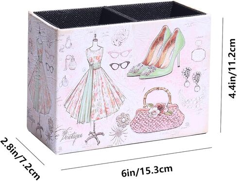 حامل التحكم عن بُعد الزخرفية ، تلفزيون جلدي عن بعد مربع تخزين Caddy Caddy Storage Organizer Makeup Brush Holder Storage يناسب أجهزة التحكم عن بعد ، وحدات التحكم في الوسائط ، واللوازم المكتبية (الفراشة القديمة) in Kuwait