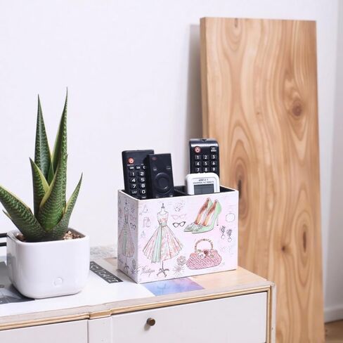 حامل التحكم عن بُعد الزخرفية ، تلفزيون جلدي عن بعد مربع تخزين Caddy Caddy Storage Organizer Makeup Brush Holder Storage يناسب أجهزة التحكم عن بعد ، وحدات التحكم في الوسائط ، واللوازم المكتبية (الفراشة القديمة) in Kuwait