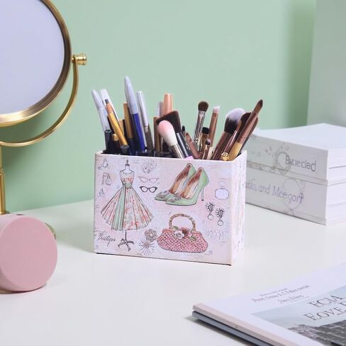 حامل التحكم عن بُعد الزخرفية ، تلفزيون جلدي عن بعد مربع تخزين Caddy Caddy Storage Organizer Makeup Brush Holder Storage يناسب أجهزة التحكم عن بعد ، وحدات التحكم في الوسائط ، واللوازم المكتبية (الفراشة القديمة) in Kuwait