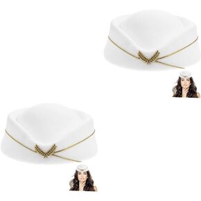 5pcs Stewardess Hat Hats for Women Halloween Costume Accessories Stewardess Cap Stewardess Cosplay Accessory Vintage Hat Ladies Hats Miss Women's Hat Clothing Imitation Monny