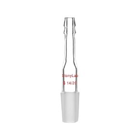 StonyLab Glass Straight Inlet Adapter With 14/20 Male Glass Joint and 10mm Hose Connection Lab Glassware