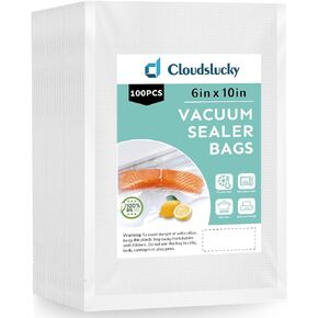 Vacuum Sealer Bags for Food 8"x12" 100 Pcs Seal a Meal Bag, Food Saver Bags Sous Vide Bags Pre-cut Thick BPA-Free Textured Heavy Duty Vacuum Seal, Meat Cheese Dry Goods