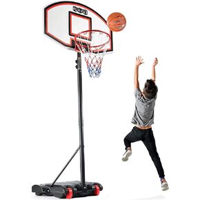 Play22 Kids Adjustable Basketball Hoop Height 5-7 FT - Portable Basketball Hoop for Kids Teenagers Youth and Adults with Stand & Backboard Wheels Fillable Base - Basketball Goals Indoor Outdoor Play