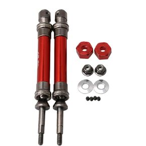BQLZR 2pcs Red RC1:10 Alloy Rear Driveshafts SLA031R Replacement for Traxxas Replacement for Slash 2WD