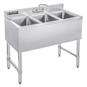 DuraSteel 3 Compartment Bar Sink + DuraSteel Stainless Steel Sink