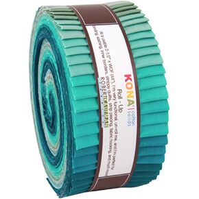 Robert Kaufman RU-442-40 40 Piece Strips Kona Cotton Pleasant Pastures Fabric, 2-1/2" , Blue