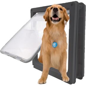 Large Dog Door, Magnetic Door for Pets up to 100 lb, 16.9" × 13.9" Doggie Door, Suitable for Interior & Exterior Doors