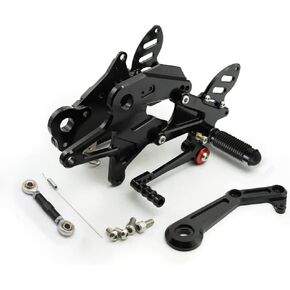 CNC ER6N 17-20 Motorcycle Rearset Foot Peg Footrests Adjustable Footpegs Rear Set Brake Shift Pedal Compatible with Ninja 650 650R Z650 2017 2018 2019 2020 2021 Black