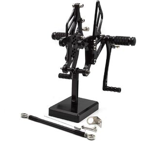 FXCNC CNC Motorcycle Rearsets Foot Pegs Rear Set Footrests Fully Adjustable Foot Boards Compatible with Ninja ZX6R ZX636 ZX-6R 636 2005 2006 2007 2008