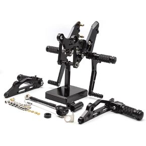 CNC MSX125 12-15 Motorcycle Adjustable Rearsets Foot Pegs Rear Set Footpeg Brake Shift Pedal Compatible with GROM 125 MSX125 2012 2013 2014 2015 Black