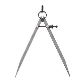 Spring Joint Caliper - [10 Inch] Carbon Steel Spring Divider Caliper with Solid Nut for Metalworking Drawing Use, Flat Leg