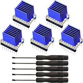 TMC2208 3D Printer Stepper Motor Driver, 5Pack TMC2208 V1.2 Stepper Driver Module with Heat Sink for 3D Printer Controller Mother Boards Ramps 1.4 MKS Gen Mega i3 Ender-3 Pro