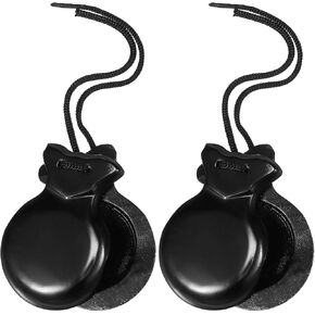 Milisten Wooden Castanets Spanish Castanets Hand Percussion Castanets Wood Finger Castanets Traditional Spanish Black Color Souvenir Gift