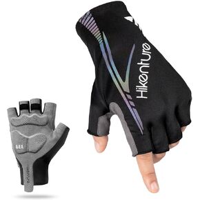 Hikenture Mens Cycling Gloves,5MM Padded Bike Gloves,Breathable & Anti-Slip Half Finger Bicycle Gloves
