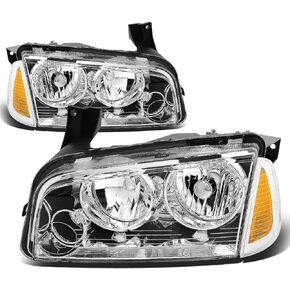 DNA MOTORING HL-OH-CHA05-4P-CH-CL1 Headlight Assembly Compatible with 06-10 Charger