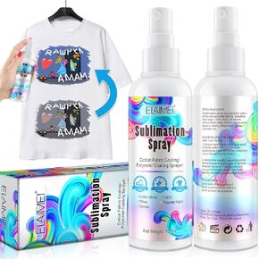 Upgrade Sublimation Spray, Sublimation Coating Spray for Cotton, T-Shirts,Polyester, Cartons, Canvas,Sublimation Paint Quick Dry, Super Adhesion, High Gloss & Vibrant Color, 2x100ml
