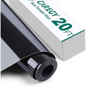 CAREGY Heat Transfer Vinyl HTV for T-Shirts 12 Inches by 100 Feet Roll (White)