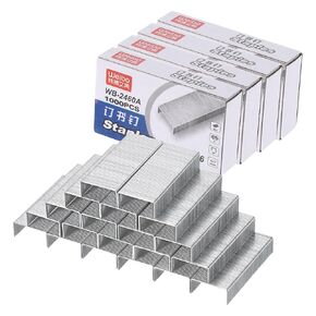 PATIKIL 24/6 Standard Staples, 6Box 6000pcs 1/4" Leg Length Flat Clinch Chisel Point Staples Jam-Free for Desk Stapler Office Desktop Home Supplies, Silver