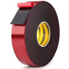 LLPT Double Sided Foam Tape 1 Inches x 50 Ft Durable Adhesive Weatherproof for Fill Gaps Attach Bond and Mount Uneven Or Textured Surfaces (T004A)