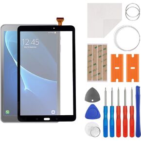 Front Screen Glass Outer Panel Lens Touch Digitizer Replacement +OCA Compatible with Samsung Galaxy Tab A 10.1 (2016) SM-T580,SM-T585,SM-P580,SM-P585 (Black Not LCD Screen) with Repair Kit