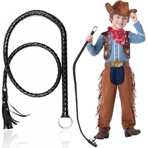 Cowboy Toys, Faux Leather Whip for Ringmaster and Catwoman Costume, Cowboy Accessories for Men and Women, Funny Halloween Party Favors Gag Gifts for Kids