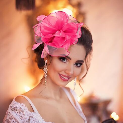 Tarpop 16 Pcs Fascinators Hat for Women Tea Party Hat Flower Mesh Fascinators Wedding Feather Headband Cocktail Hair Clip in Saudi Arabia