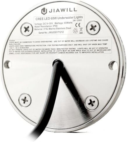 60W Surface Mount Underwater Boat Lights 316L Stainless Steel with Internal Driver and Overheat Protection (Blue) in Kuwait