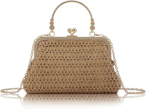 Lanpet Straw Clutch Purses for Women, Summer Evening Handbags, Woven Beach Shoulder Handbags for Party, Prom, Wedding in Saudi Arabia