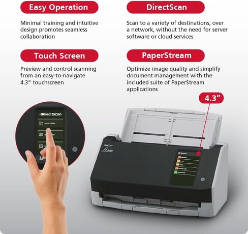 RICOH fi-8040 Fast Front Office & Desktop Document, Receipt, ID Card Scanner with 50 Page Auto Feeder and PC-Less DirectScan Capability in Saudi Arabia