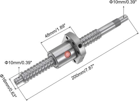 uxcell Linear Motion Ball Screw SFU1605 (Dia 16mm, Pitch 5mm, Length 400mm) Anti Backlash Ball Screw Kit with Metal Ball Screw Nut for CNC Machine Parts in Saudi Arabia
