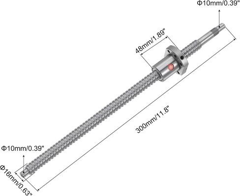 uxcell Linear Motion Ball Screw SFU1605 (Dia 16mm, Pitch 5mm, Length 400mm) Anti Backlash Ball Screw Kit with Metal Ball Screw Nut for CNC Machine Parts in Saudi Arabia