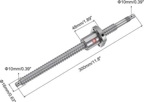uxcell Linear Motion Ball Screw SFU1605 (Dia 16mm, Pitch 5mm, Length 400mm) Anti Backlash Ball Screw Kit with Metal Ball Screw Nut for CNC Machine Parts in Saudi Arabia