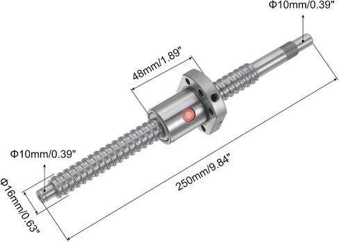 uxcell Linear Motion Ball Screw SFU1605 (Dia 16mm, Pitch 5mm, Length 400mm) Anti Backlash Ball Screw Kit with Metal Ball Screw Nut for CNC Machine Parts in Saudi Arabia