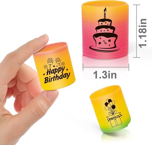 CLEVERZONE 36 Pack Spring Rainbow Magic Fidget Stress Coil Mini Springs Bulk Toys Party Favor For Kids Birthday Carnival Prize Goodie Bag Stuffers For Boys Girls (Birthday) in Kuwait