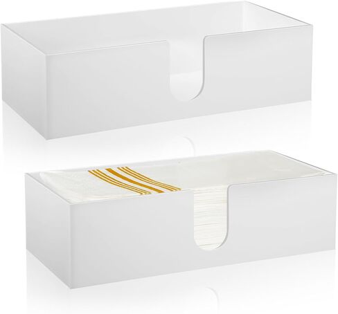 2 Pcs Paper Napkins Holder Fold Paper Towel Dispenser Height 2.75 Inch Multifold Paper Towel Dispenser Acrylic Paper Towel Dispenser for Guest Z Fold C Fold Disposable Hand Towel(Clear) in Kuwait
