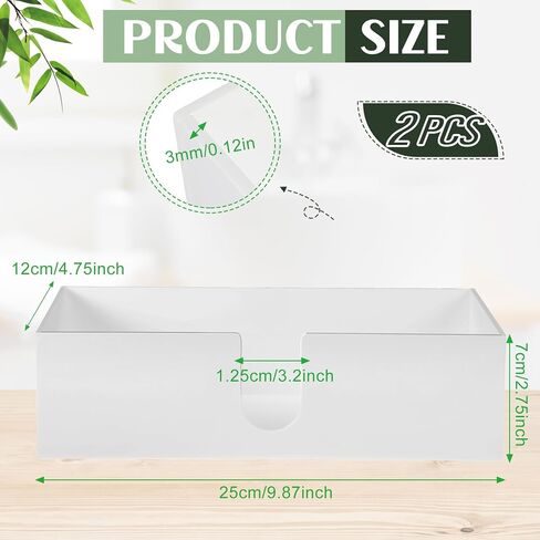 2 Pcs Paper Napkins Holder Fold Paper Towel Dispenser Height 2.75 Inch Multifold Paper Towel Dispenser Acrylic Paper Towel Dispenser for Guest Z Fold C Fold Disposable Hand Towel(Clear) in Kuwait