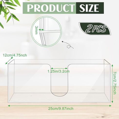 2 Pcs Paper Napkins Holder Fold Paper Towel Dispenser Height 2.75 Inch Multifold Paper Towel Dispenser Acrylic Paper Towel Dispenser for Guest Z Fold C Fold Disposable Hand Towel(Clear) in Kuwait