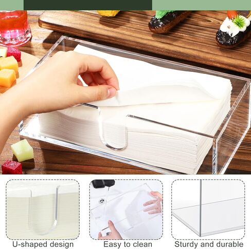 2 Pcs Paper Napkins Holder Fold Paper Towel Dispenser Height 2.75 Inch Multifold Paper Towel Dispenser Acrylic Paper Towel Dispenser for Guest Z Fold C Fold Disposable Hand Towel(Clear) in Kuwait
