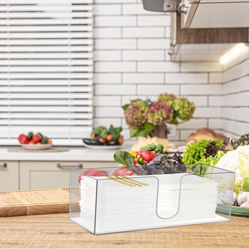 2 Pcs Paper Napkins Holder Fold Paper Towel Dispenser Height 2.75 Inch Multifold Paper Towel Dispenser Acrylic Paper Towel Dispenser for Guest Z Fold C Fold Disposable Hand Towel(Clear) in Kuwait