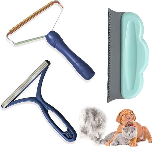 مزيل شعر الحيوانات الأليفة 3 عبوات، مزيل شعر الحيوانات الأليفة الاحترافي، قابل لإعادة الاستخدام، مزيل شعر الكلاب والقطط الأليفة المحمول للأريكة، أداة إزالة الوبر التجارية لحماية الأثاث وسجاد القدم in Kuwait