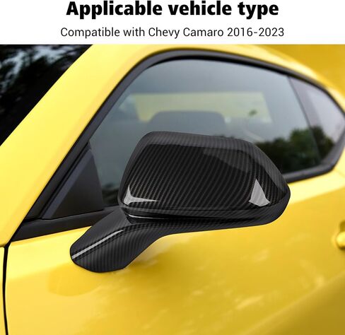 Voodonala for Chevy Camaro Side Mirror Cover Compatible with Chevrolet Camaro 2016-2023(Carbon Fiber Black,2Pcs,ABS) in Saudi Arabia