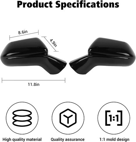 Voodonala for Chevy Camaro Side Mirror Cover Compatible with Chevrolet Camaro 2016-2023(Carbon Fiber Black,2Pcs,ABS) in Saudi Arabia