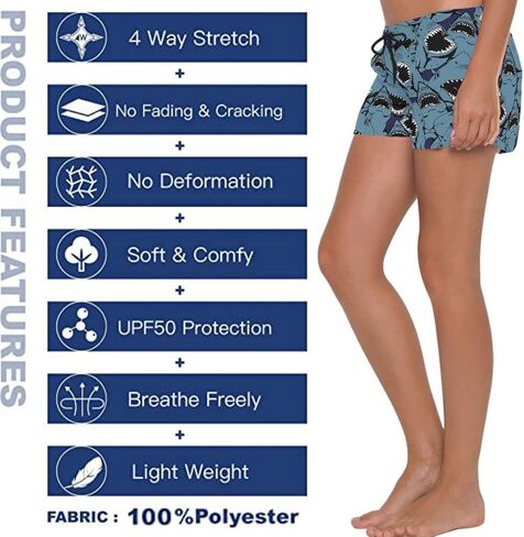 visesunny Women's Board Shorts Floral Beach Swim Shorts Swim Trunks in Saudi Arabia