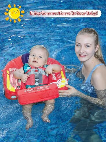 Mambobaby Baby Pool Float مع المظلة والبلاط، Kalolary غير قابل للنفخ للسباحة للأطفال الرضع حلقة تدريب السباحة للأطفال الصغار مع حزام قابل للتعديل لعمر 3-24 شهرًا للأولاد والبنات in Saudi Arabia