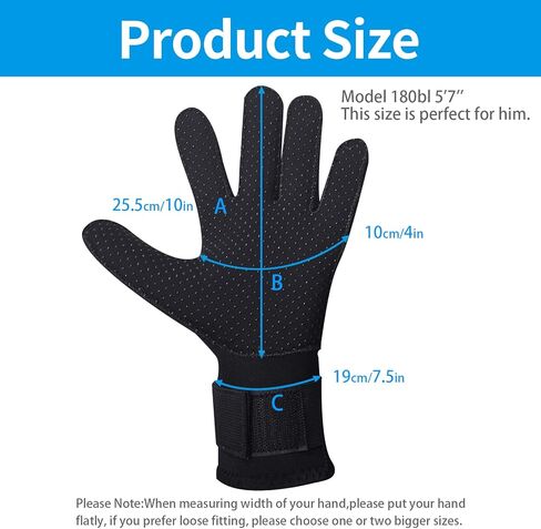 قفازات الغوص، 3 مم من النيوبرين بخمسة أصابع قفازات للرجال والنساء للغطس والتزلج على الماء والسباحة وركوب الأمواج وصيد الأسماك in Kuwait